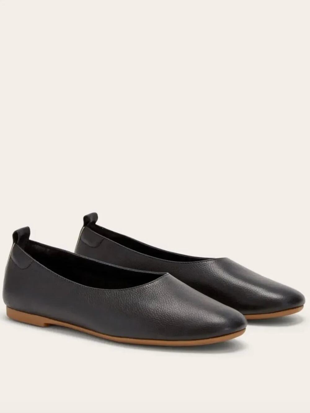 NIB Everlane The Day Glove Flats Black Leather Women Size 6.5 Ballet Shoes